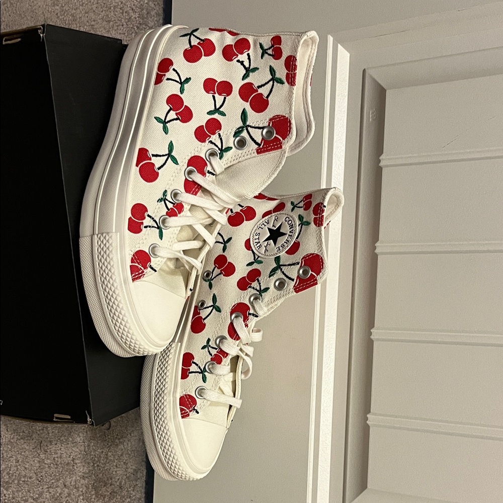 Cherry Print Converse